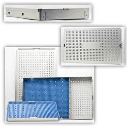 Aluminum Sterilization Tray With Cannula Slots 14.5" L X 8.5" W X 1.5" H - CalTray A6000