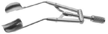 Lieberman Adjustable Eye Speculum Solid Blades, Temporal Approach