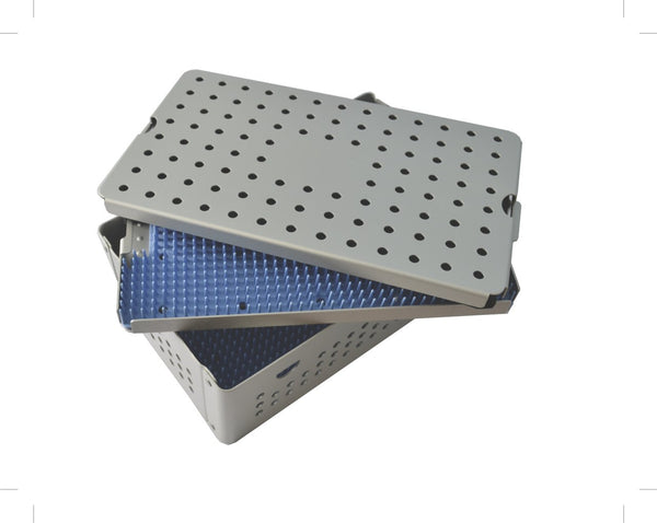 Aluminum Sterilization Tray Size 10" L X 6" W X 1.5" H Large Deep Double Layer - CalTray A4100