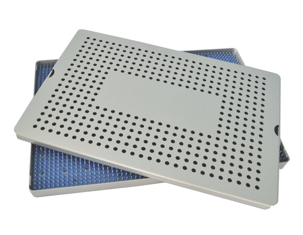 Aluminum Sterilization Tray Extra Large Single Layer 15" L X 10" W X 0.75" H - CalTray A7000